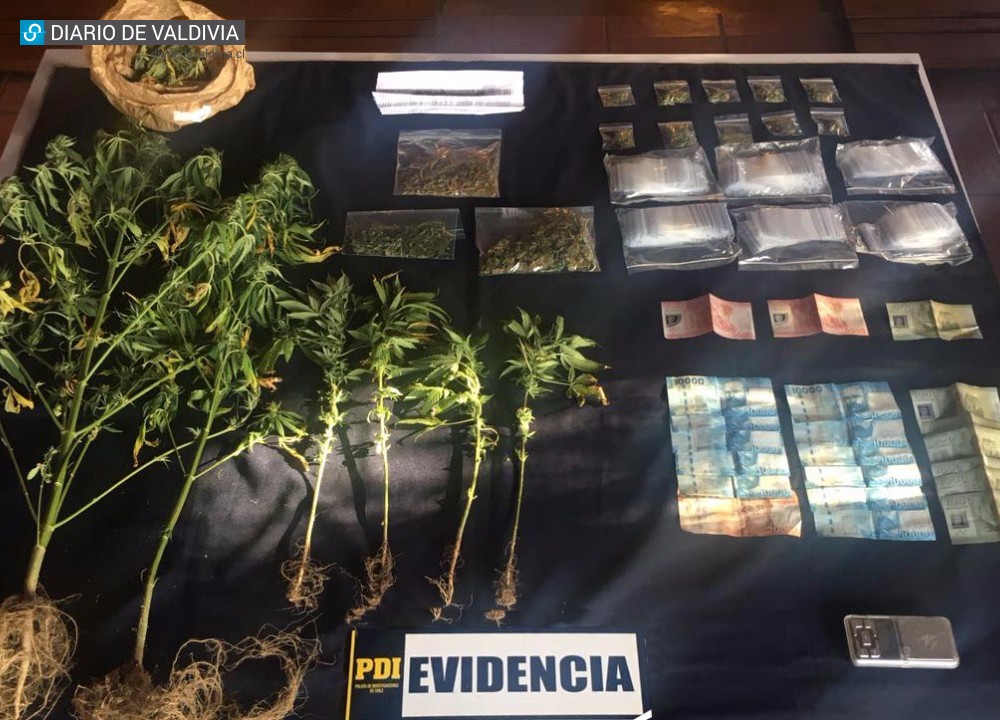 PDI Valdivia detuvo a padre e hijo con más 6 millones de pesos en drogas