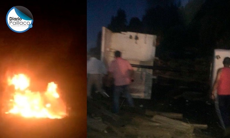 Paillaco: Colisión de camiones y posterior incendio deja un fallecido en la Ruta 5