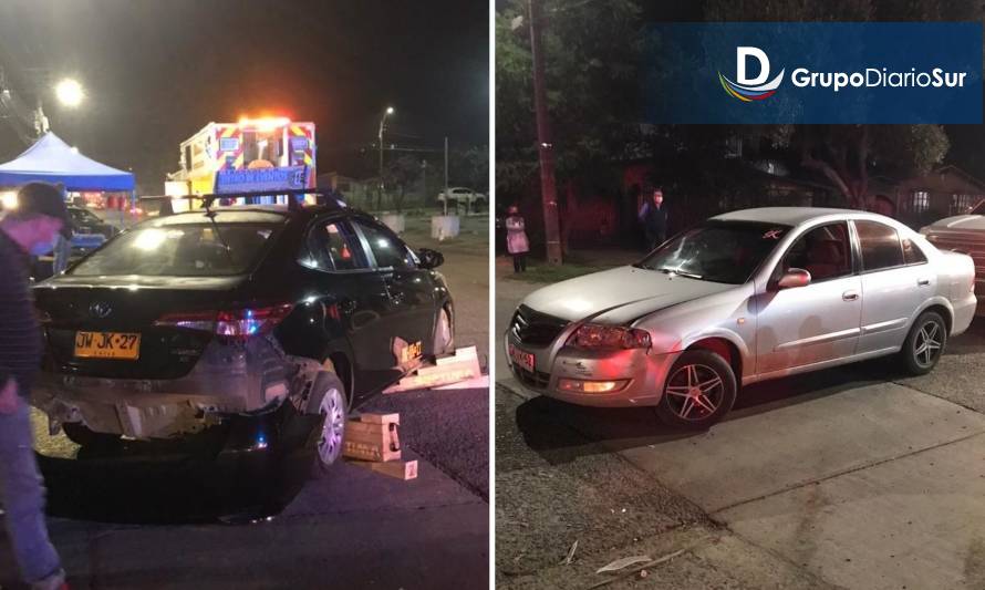 Una mujer lesionada en colisión de 2 vehículos en Valdivia