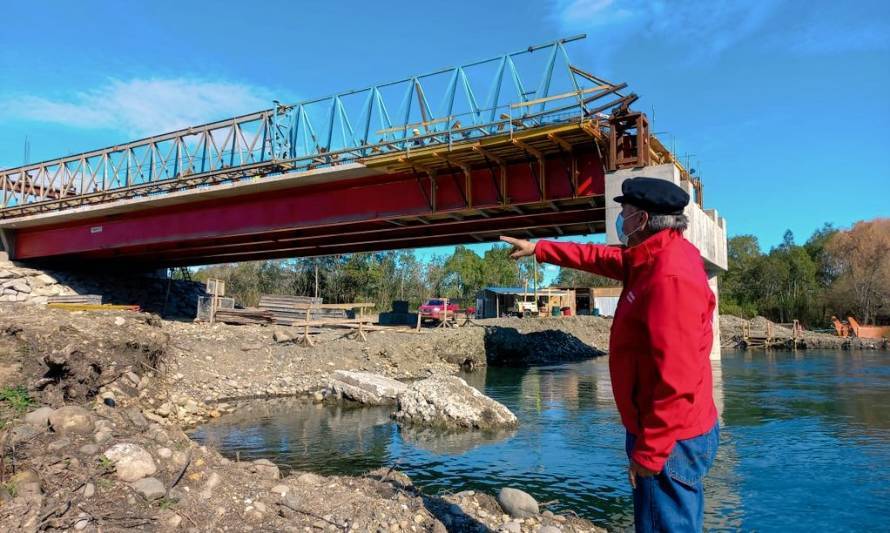 75% de avance presenta construcción de puente Ciruelos en Los Lagos