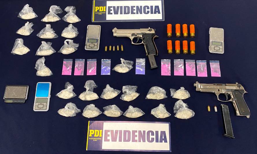 Valdivia: Detenciones e incautación de drogas y armas en allanamiento