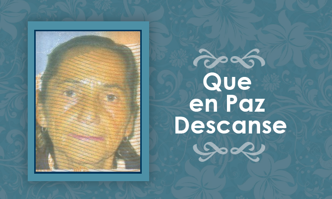 Falleció María Irene Vásquez Miranda Q.E.P.D