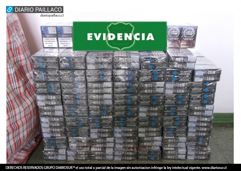 Carabineros decomisó 680 cajetillas de cigarrillos procedente de Argentina