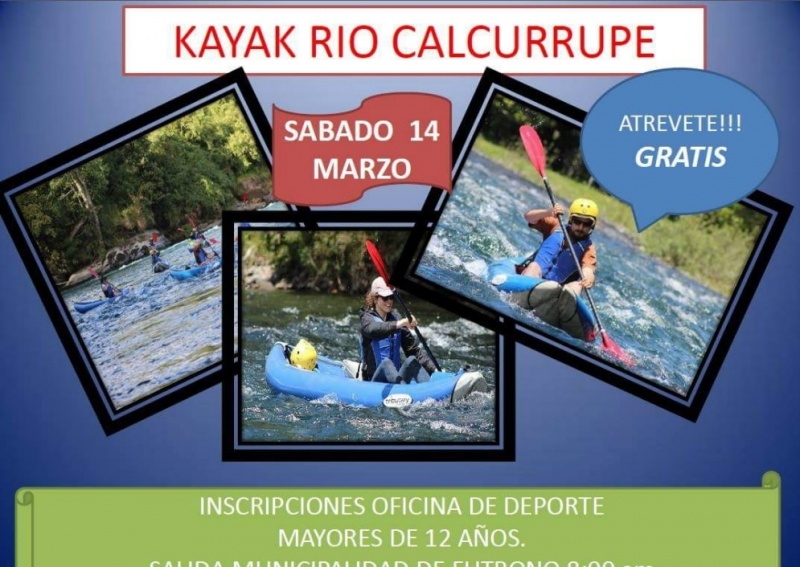 La Oficina de Deportes te  invita a bajar el río Calcurrupe en kayak